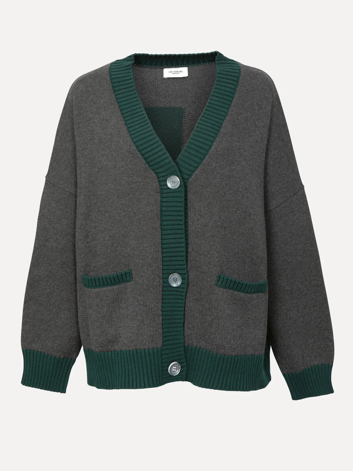 Maia oversized cardigan antra/forest - Les Soeurs