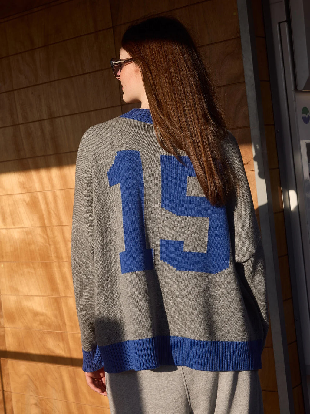 Maia oversized cardigan grey/blue - Les Soeurs
