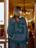 Maia oversized cardigan antra/forest - Les Soeurs