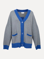 Maia oversized cardigan grey/blue - Les Soeurs