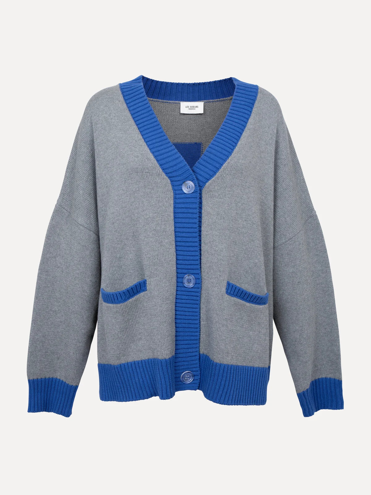 Maia oversized cardigan grey/blue - Les Soeurs