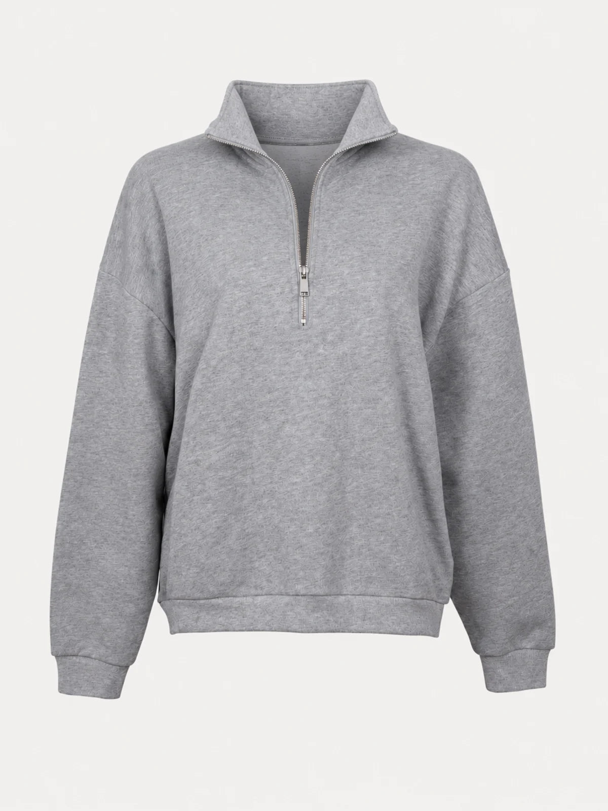 James sweater met rits grey melange - Les Soeurs