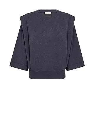 Mae 3/4 sleeve sweatshirt navy - Mos Mosh