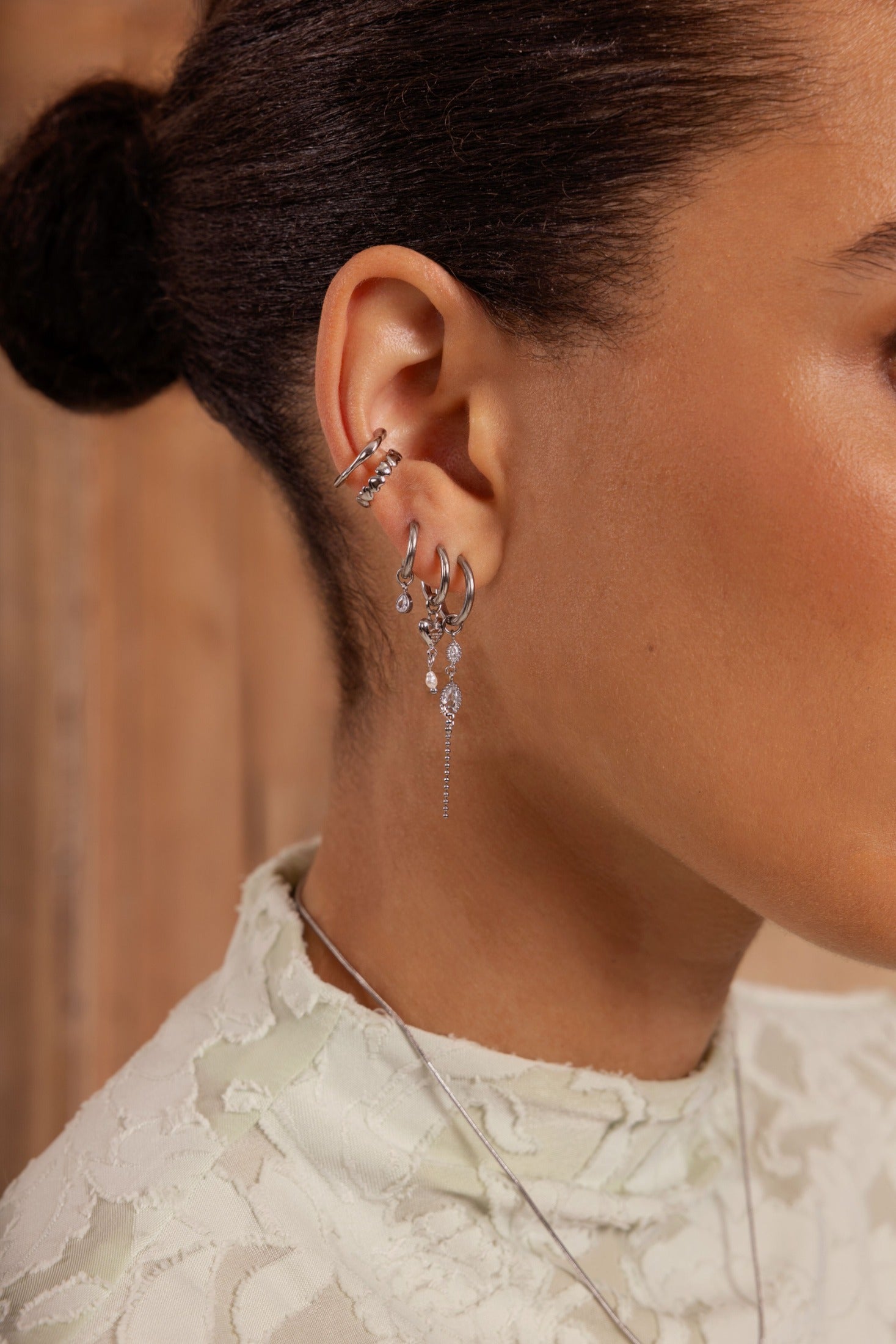 Ear game ear cuff met mini organische vorm