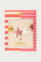 Ciao armband met zeester en imitatieparel