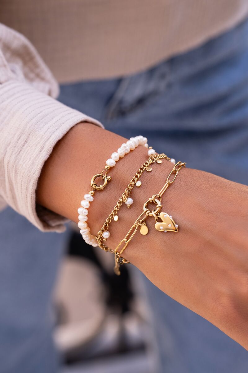 Zoetwaterparel kralen armband met slotje - My Jewellery