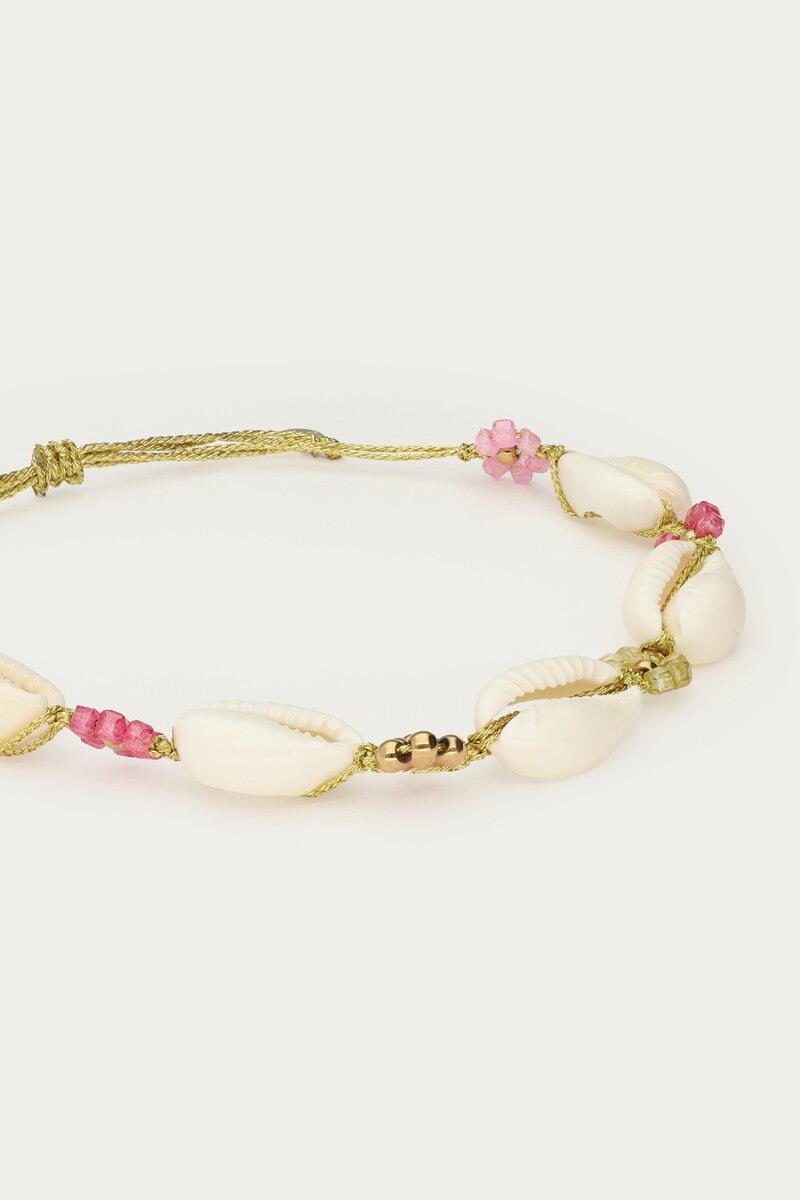 Enkelband met bloemen en schelpen - My Jewellery