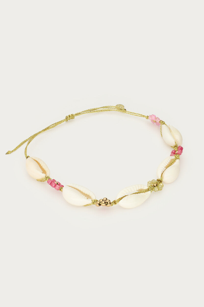 Enkelband met bloemen en schelpen - My Jewellery