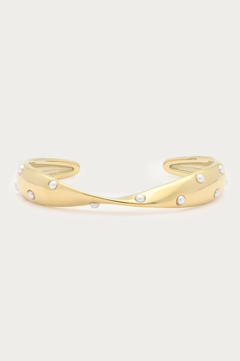 Bold bangle met twist en imitatieparels - My Jewellery