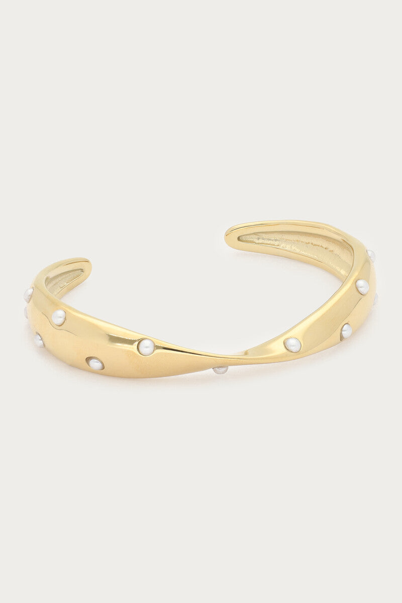 Bold bangle met twist en imitatieparels - My Jewellery