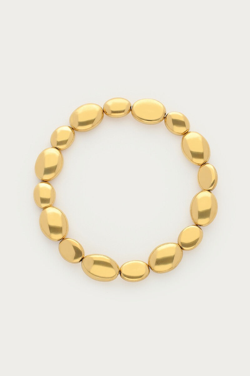 Bold elastieken armband met ovalen kralen - My Jewellery