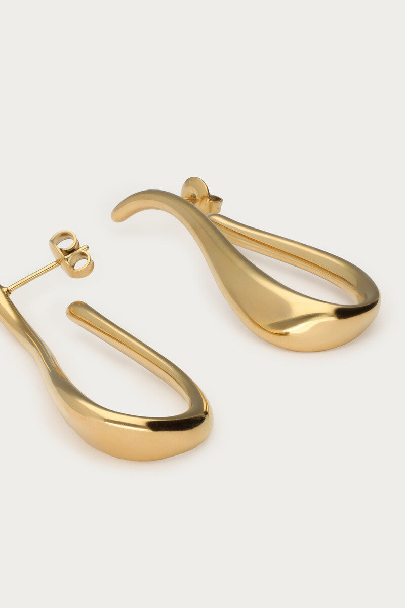 Bold oorringen lange swirl - My Jewellery