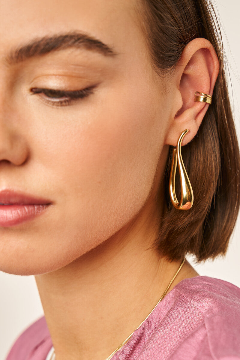 Bold oorringen lange swirl - My Jewellery