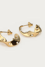 Bold oorringen met swirl en zoetwaterparels - My Jewellery