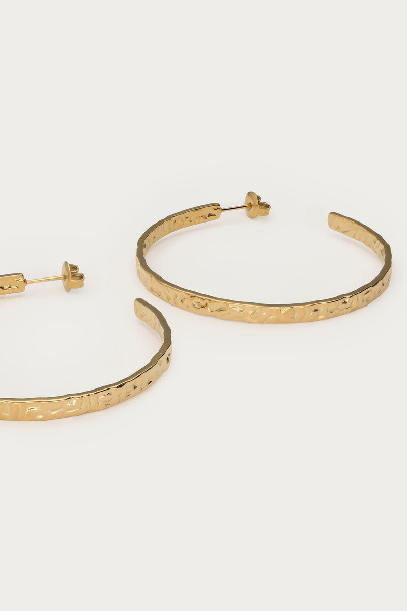 Bold grote oorringen hammered - My Jewellery