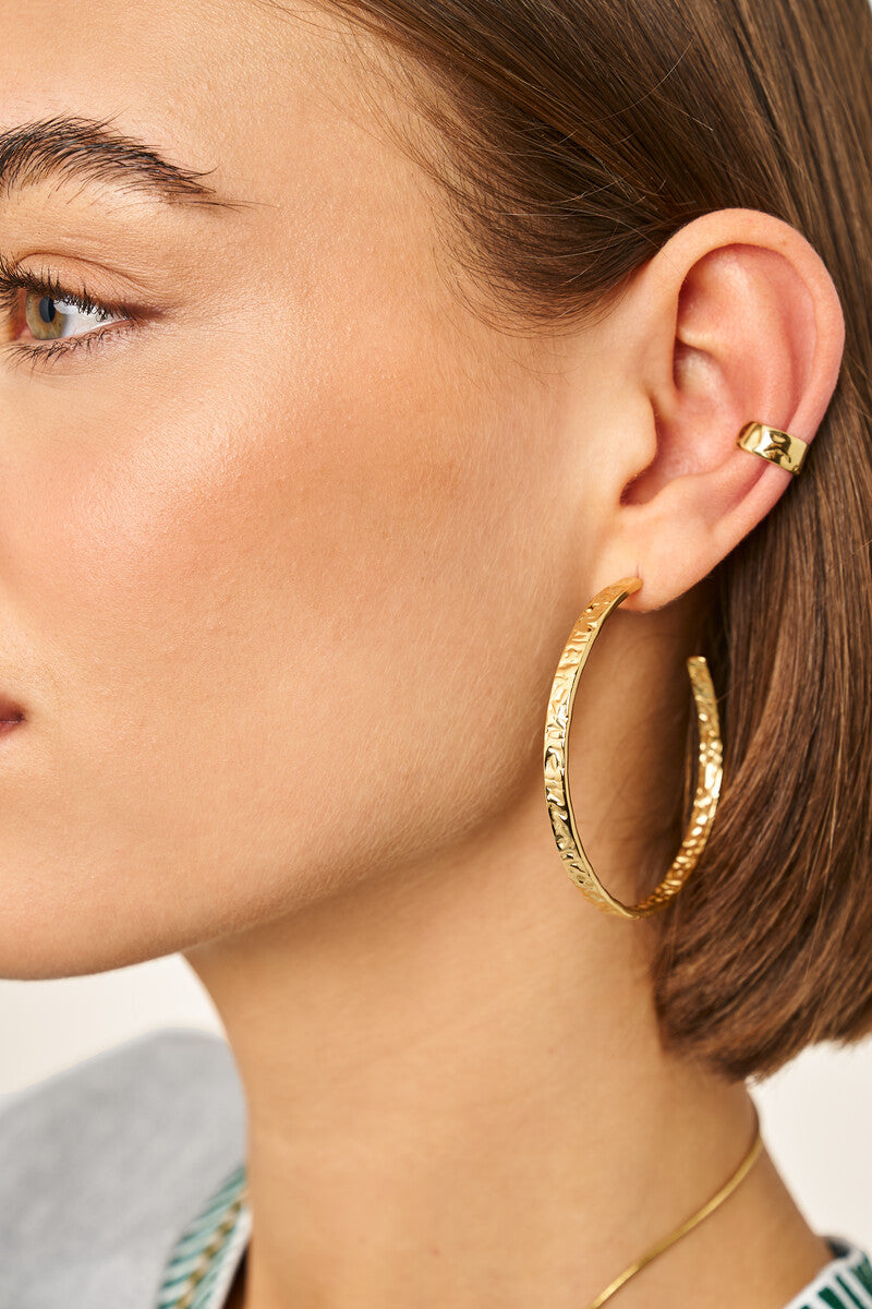 Bold grote oorringen hammered - My Jewellery