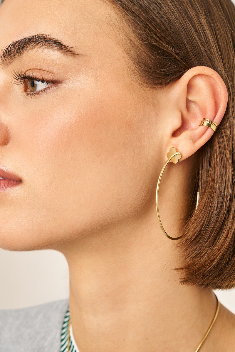 Bold grote oorringen met klaver - My Jewellery