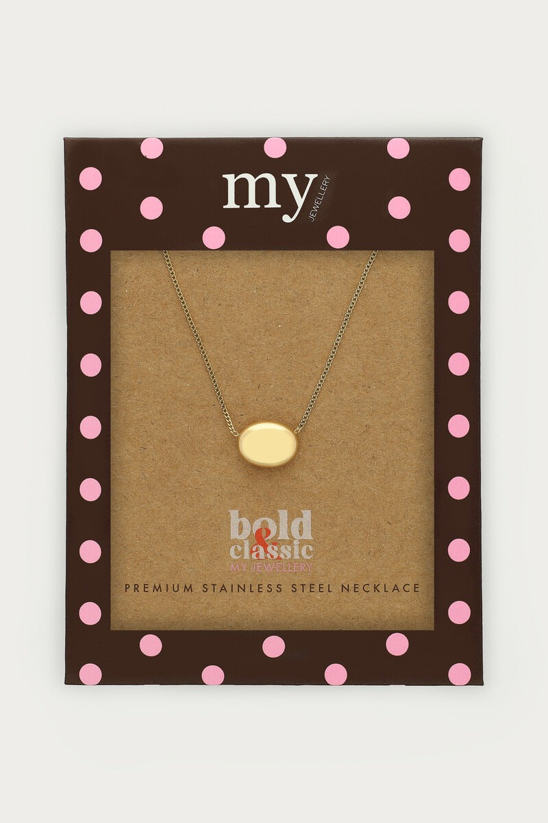 Bold minimalistische ketting met ovalen dot - My Jewellery