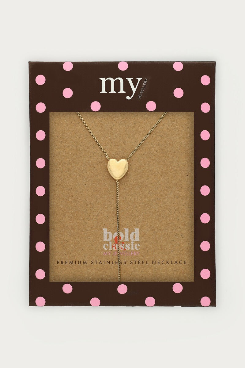 Bold minimalistische y-ketting met hartjes - My Jewellery