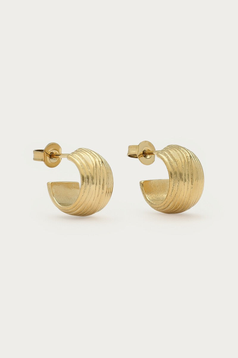Bold smalle oorringen met ribbels - My Jewellery
