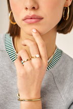 Bold ring met wave en zoetwaterparel - My Jewellery