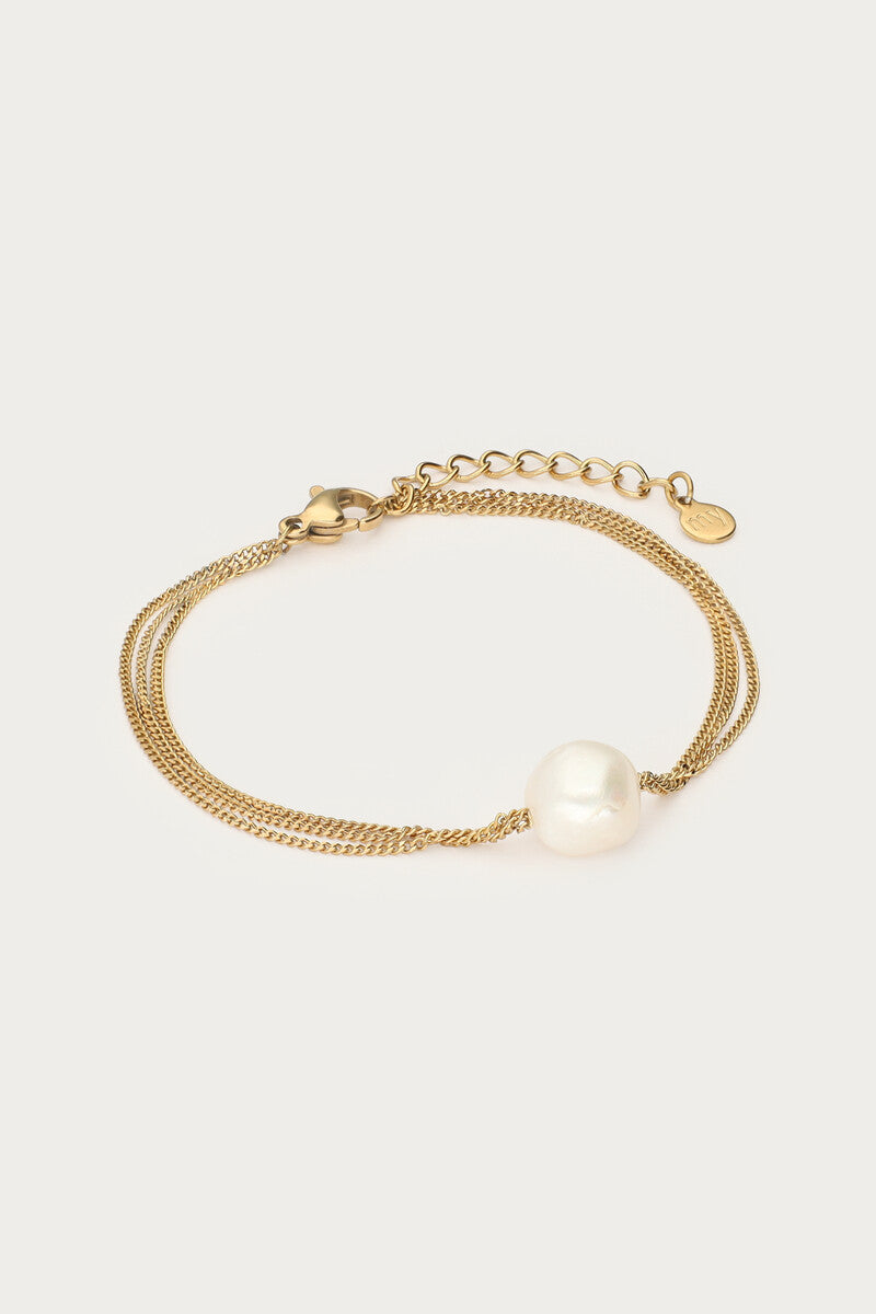 Bold driedubbele armband met imitatieparel - My Jewellery