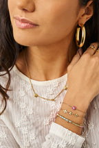Armband met kleine roze strass bloem - My Jewellery