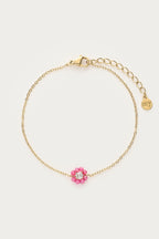 Armband met kleine roze strass bloem - My Jewellery