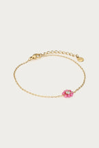 Armband met kleine roze strass bloem - My Jewellery