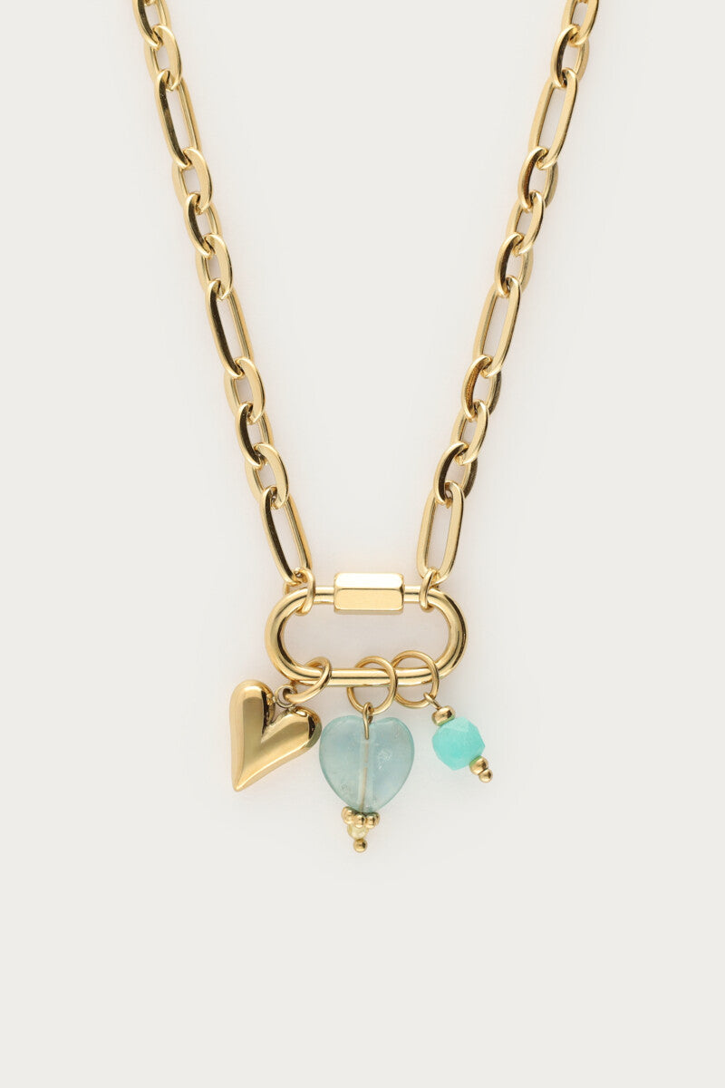 Schakelketting met groene bedels - My Jewellery