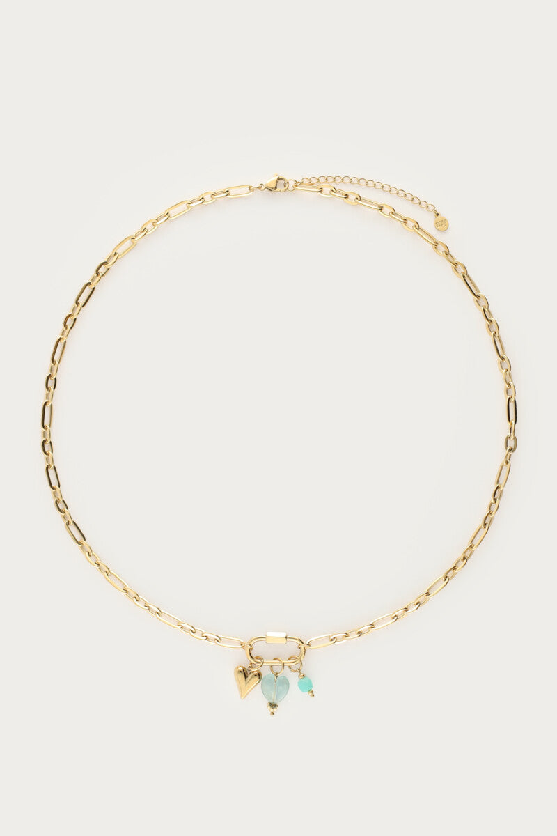 Schakelketting met groene bedels - My Jewellery
