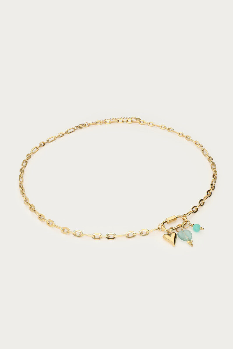 Schakelketting met groene bedels - My Jewellery
