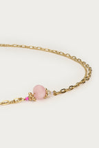 Dubbele ketting met roze steen - My Jewellery