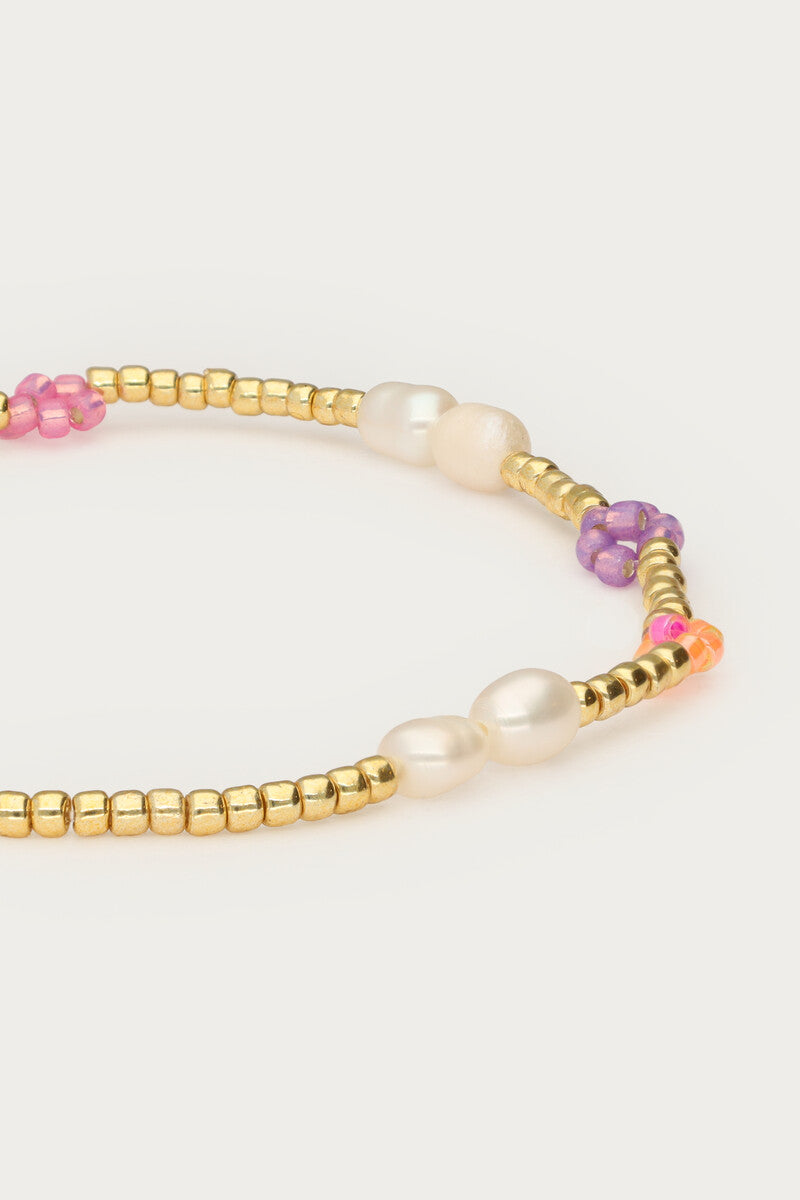 Elastieken armband met bloemen - My Jewellery