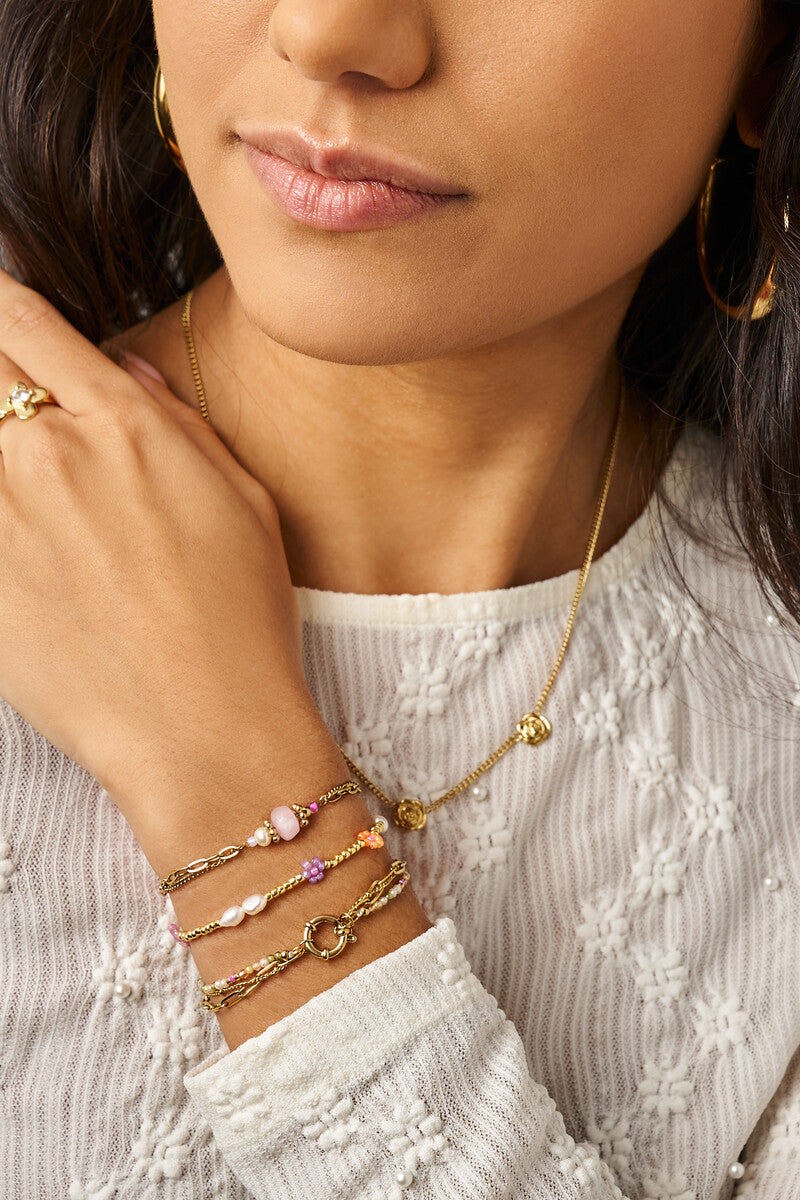 Elastieken armband met bloemen - My Jewellery
