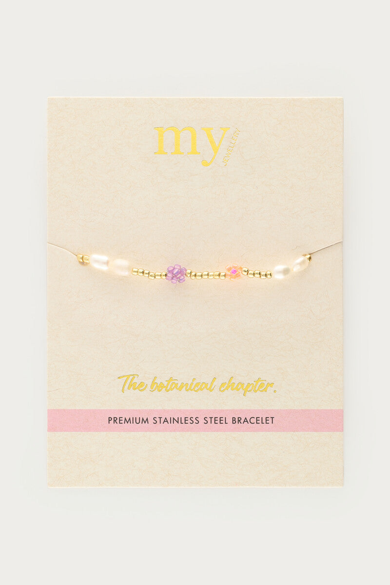 Elastieken armband met bloemen - My Jewellery