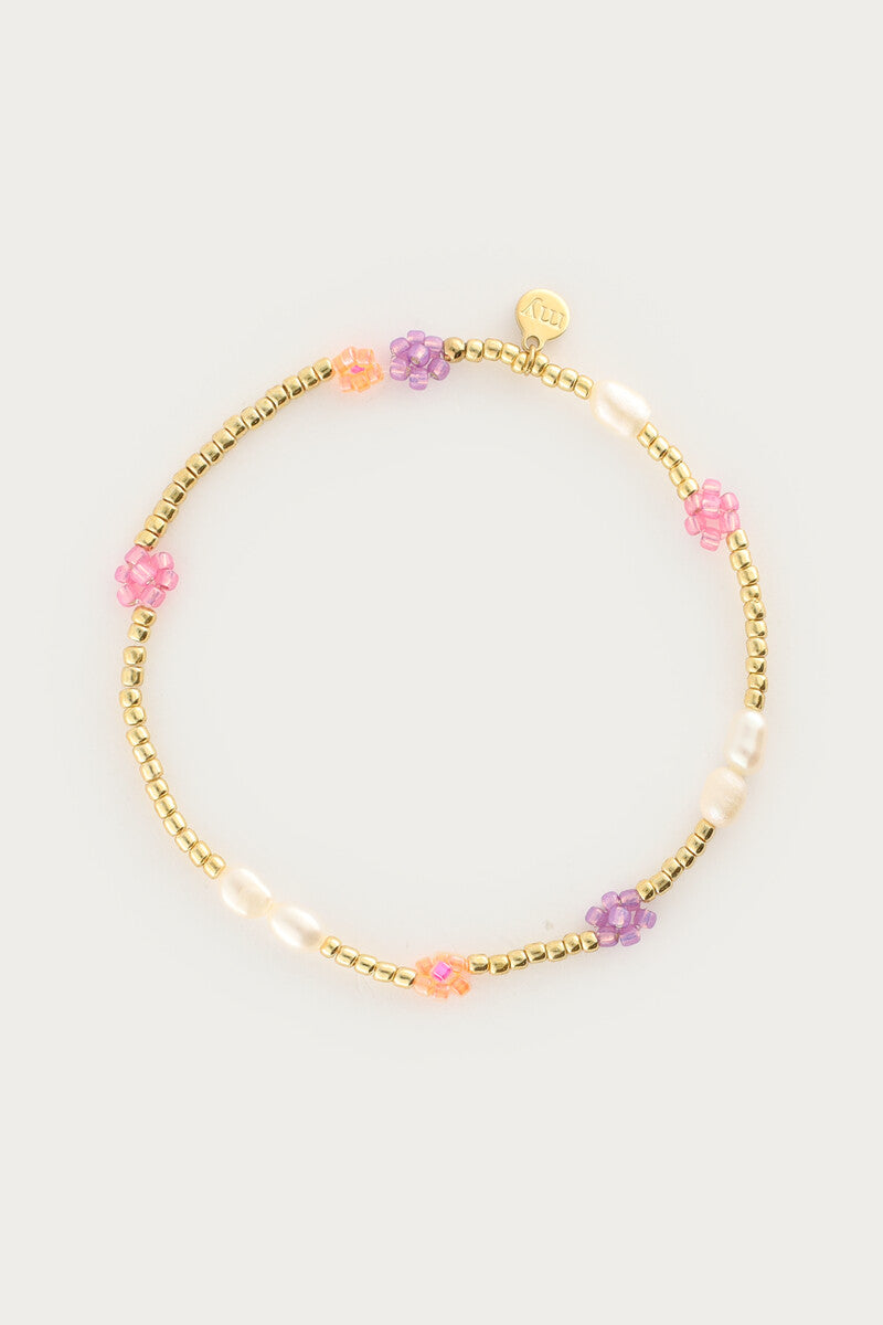 Elastieken armband met bloemen - My Jewellery