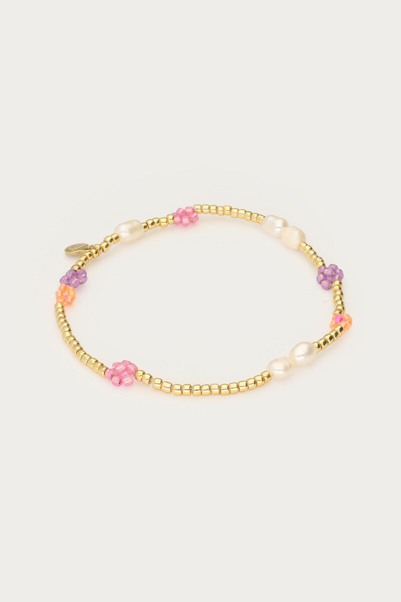 Elastieken armband met bloemen - My Jewellery
