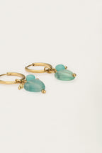 Oorringen met blauwe hartjes en kralen - My Jewellery