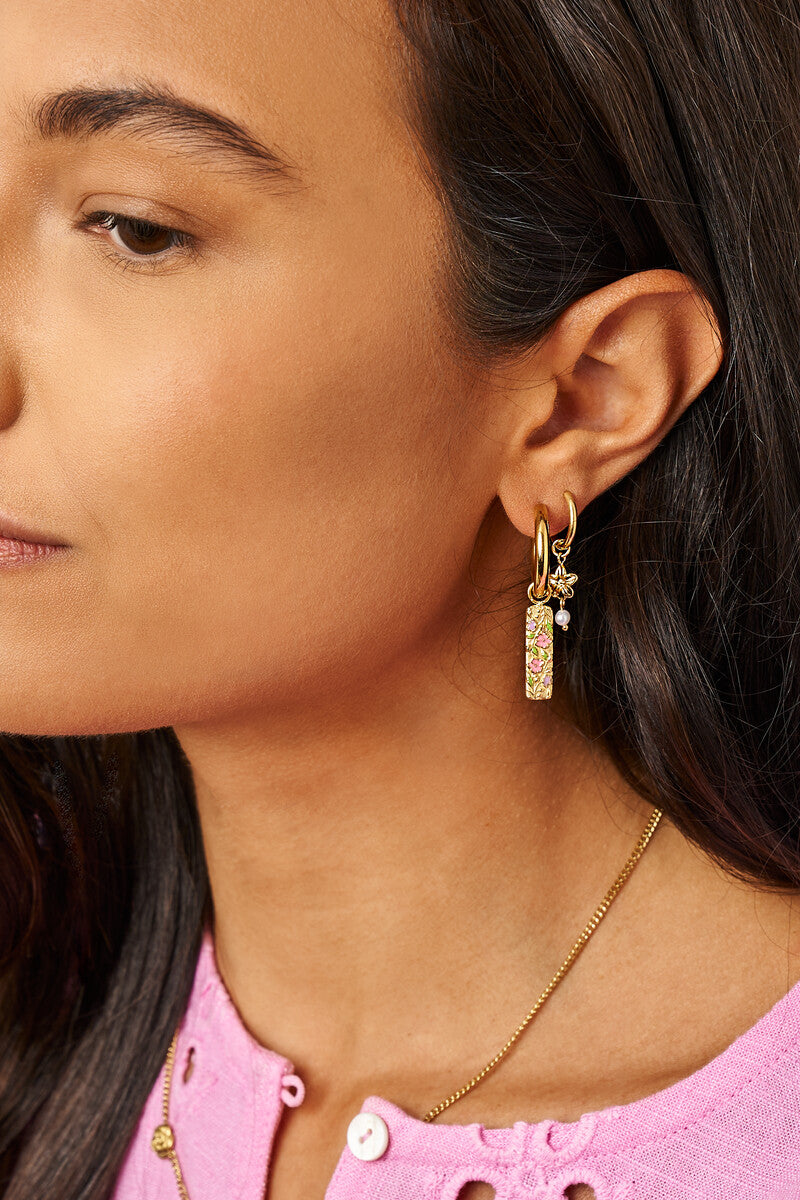 Oorringen met bloemen en zoetwaterparels - My Jewellery