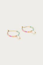 Oorringen met mulitkleur kralen en zoetwaterparels - My Jewellery