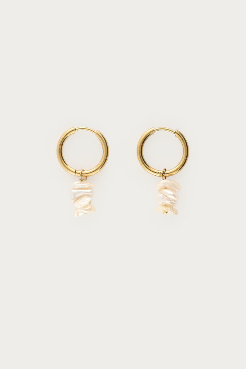 Oorringen met witte schelpen - My Jewellery