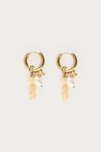 Oorringen met gele kralen en zoetwaterparels - My Jewellery