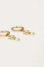 Oorringen met bloemen en zoetwaterparels - My Jewellery