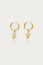 Oorringen met bloemen en zoetwaterparels - My Jewellery