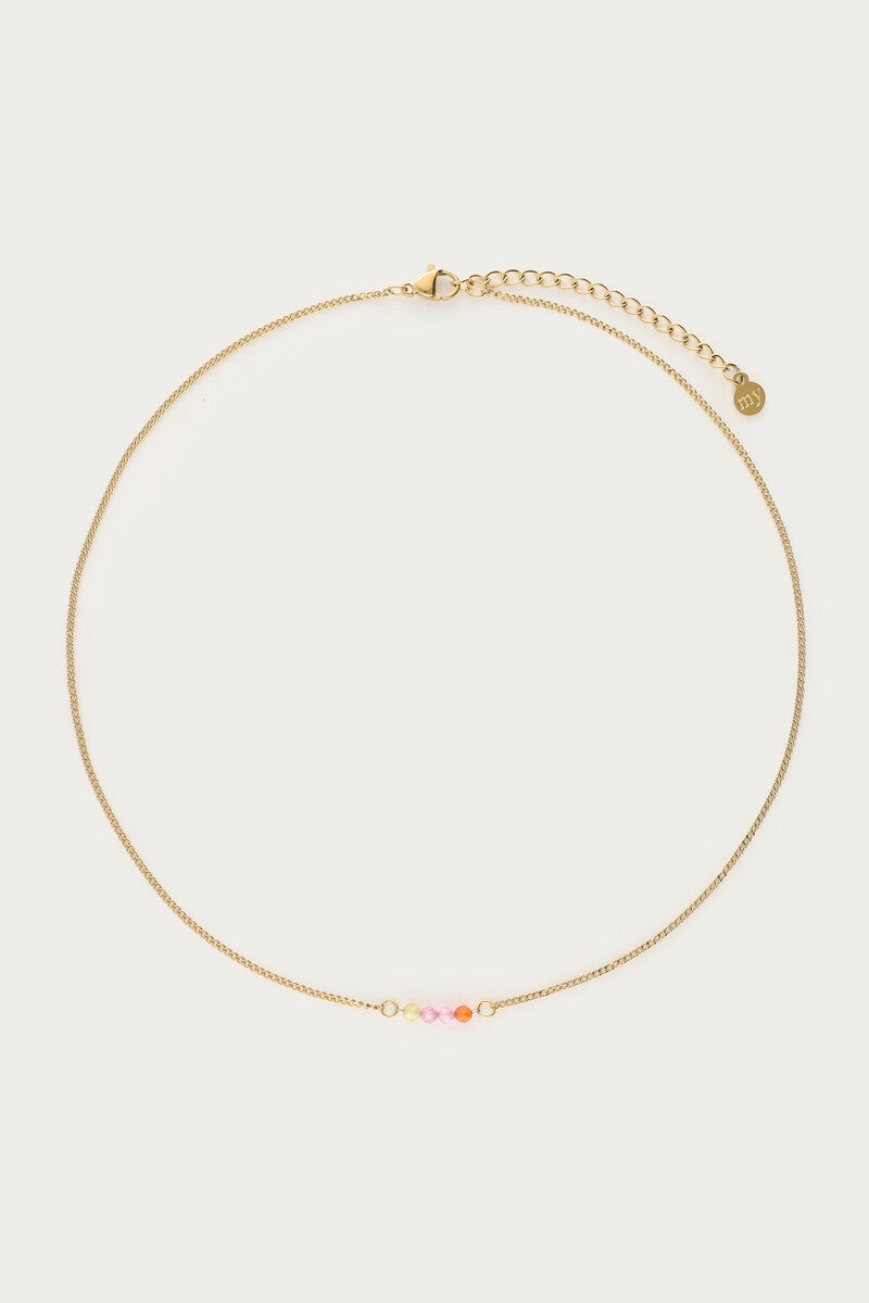 Ketting met vier multikleur kralen - My Jewellery