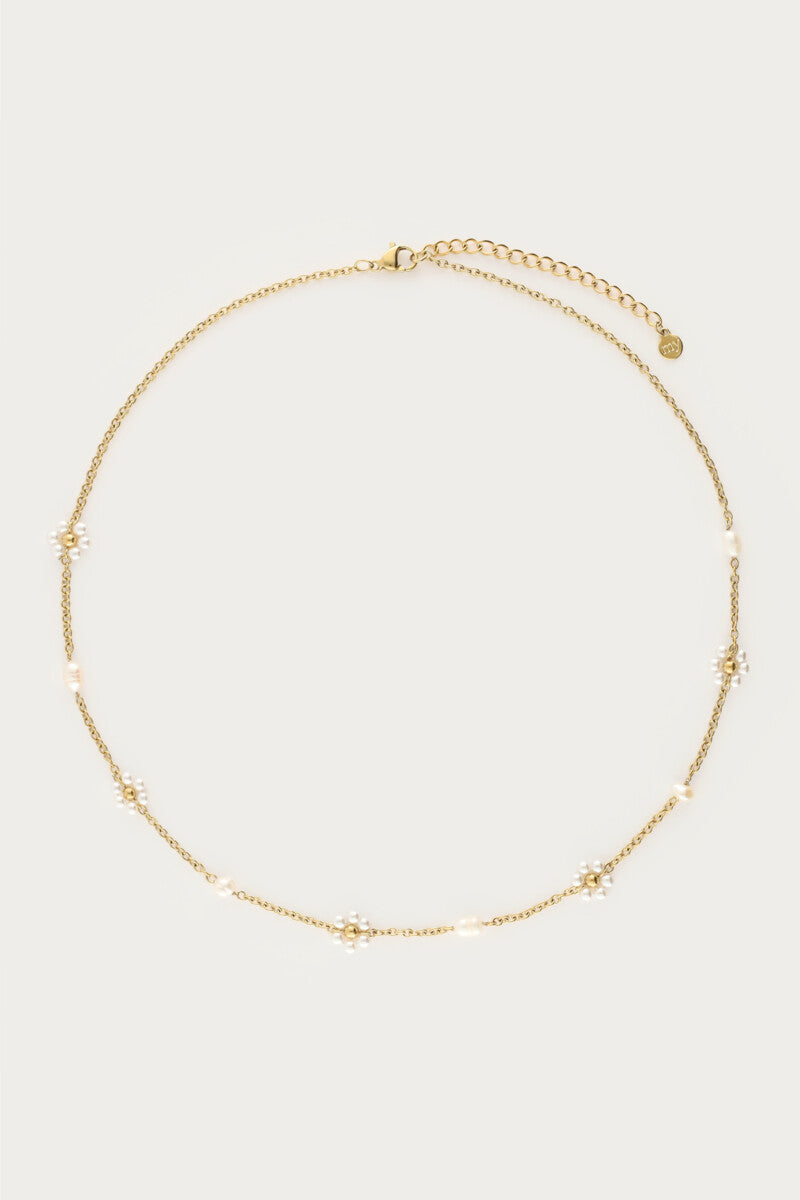 Ketting met zoetwaterparel bloemen - My Jewellery