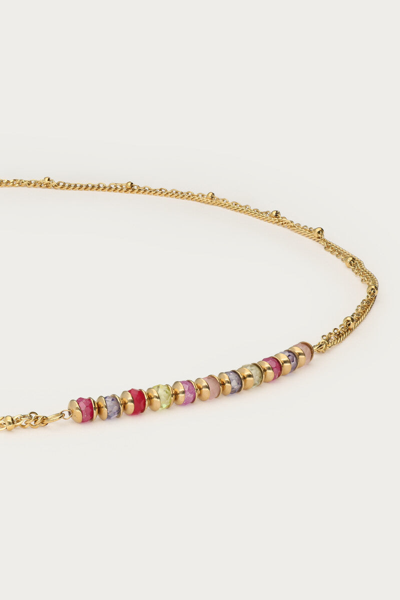 Ketting met mini multi kleur kralen - My Jewellery