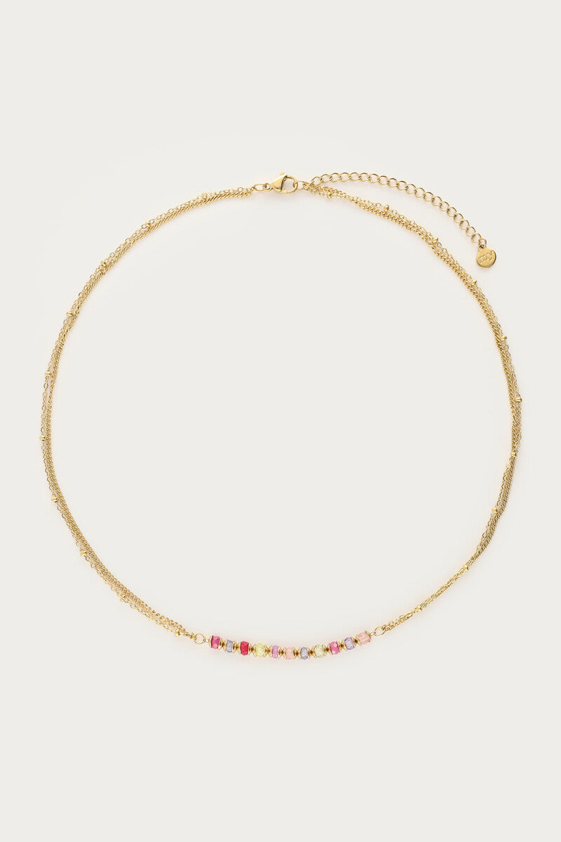 Ketting met mini multi kleur kralen - My Jewellery