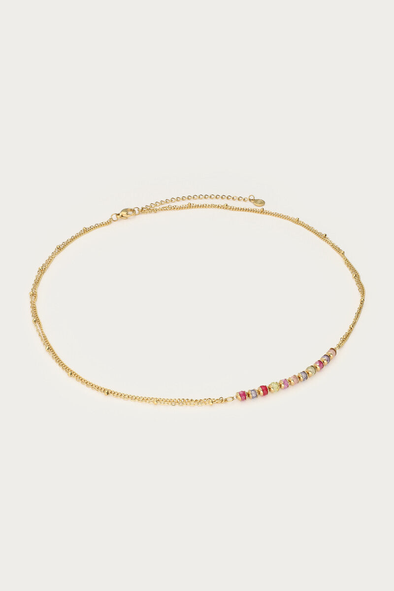 Ketting met mini multi kleur kralen - My Jewellery